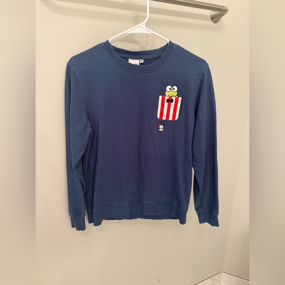 Sanrio Keroppi - Blue Graphic Crew Neck Sweater